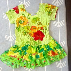 Vintage Jams World Floral Hattie Dress Green (SMALL)
